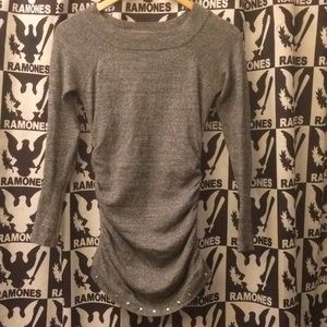 Cinch-waist Tunic Sweater